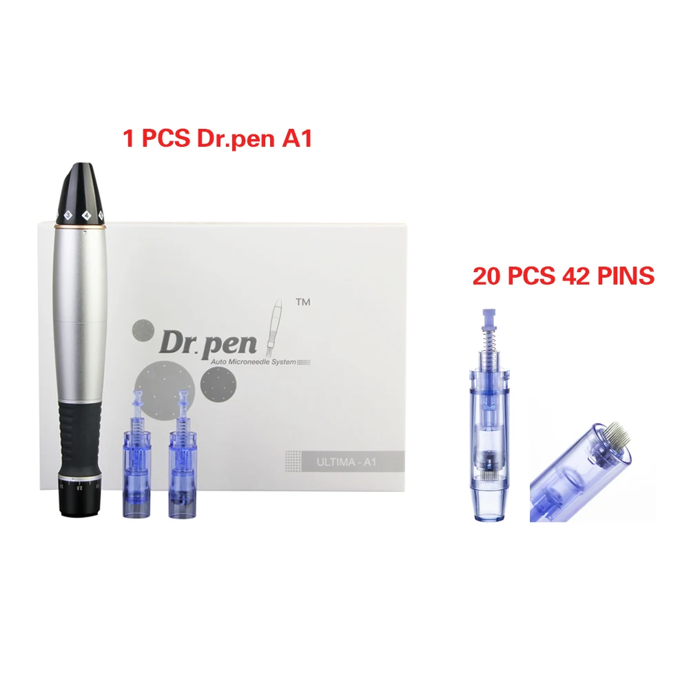 Dr.Pen Ultima A1 электрическая Дерма ручка с 20 микроиглами мезотерапия Автоматическая микро игла ручка микроиглальная система - Цвет: dr.pen 42 pins