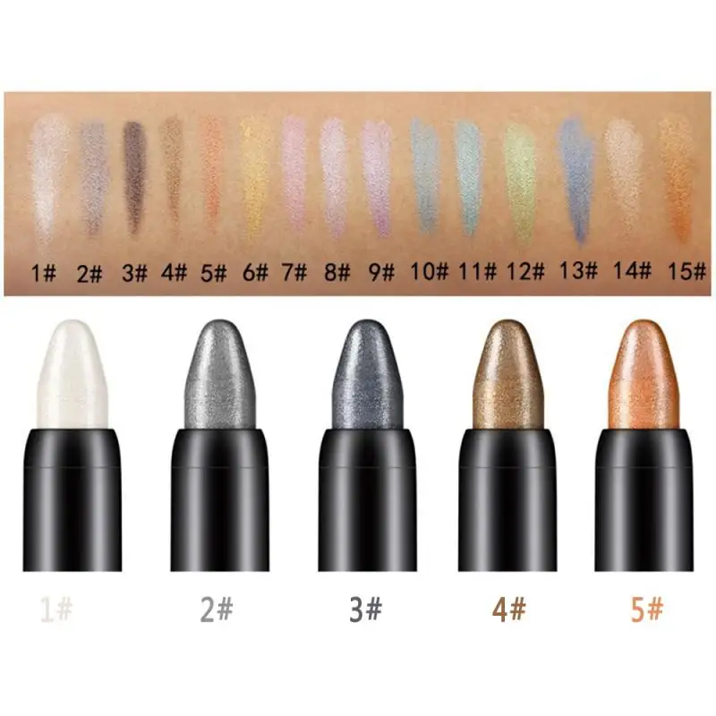 

15Colors Pearly Glitter Eyeshadow Stick Eyeliner Lying Silkworm Pigment Shimmer Luminous Highlighter Waterproof Eye Makeup TSLM1