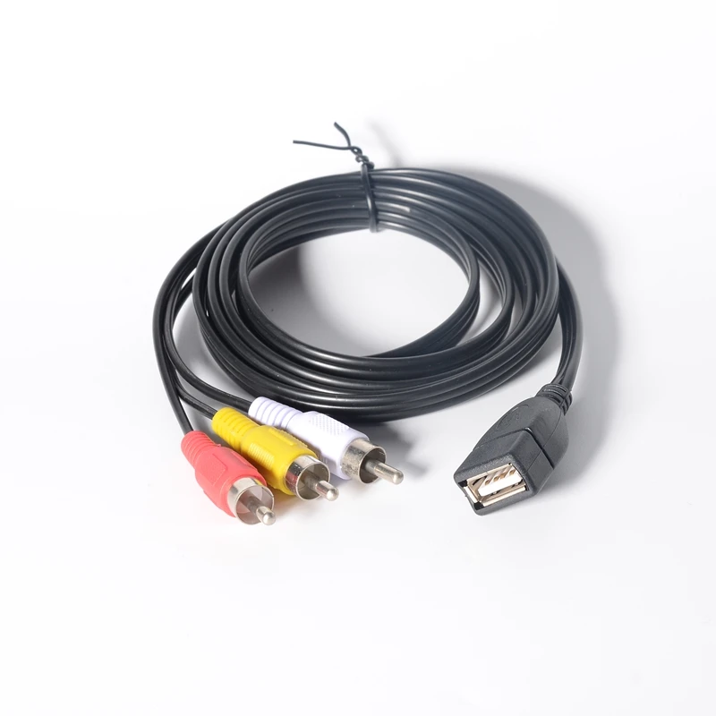 USB A hembra 3 RCA, Cable AV, adaptador de Audio y vídeo para PC, TV, Aux, 1,5 m| | - AliExpress