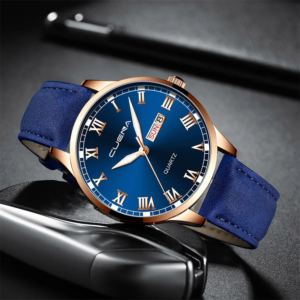 Лидирующий бренд, роскошные часы для мужчин, модные креативные геометрические часы с круглым ремешком, Zegarek, кварцевые наручные часы, деловые часы, мужские часы