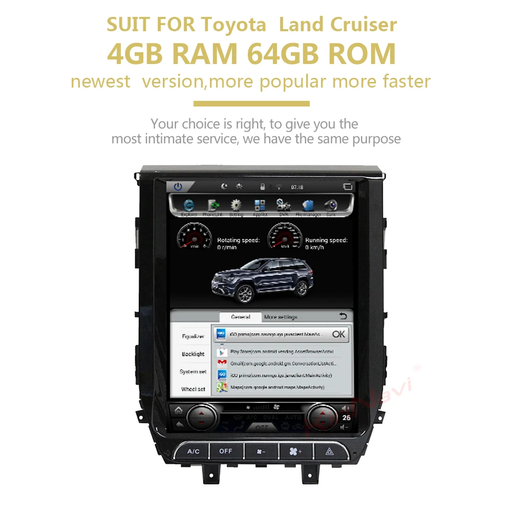 Discount KiriNavi Android 8.1 Car Radio Dvd Player For Toyota Land Cruiser LC200 Car GPS Multimedia Video Player 2016-2018 Navigation 4g 1