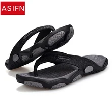ASIFN/мужские вьетнамки; Повседневные тапочки с надписью; нескользящие шлепанцы для улицы; пляжная Летняя обувь; мужские сандалии с мягкой подошвой; 6 цветов