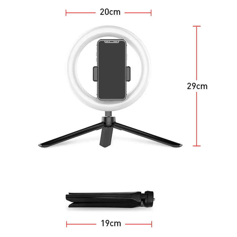 Mayitr-사진 Led 링 램프 플래시 라이트, 8 인치 LED 링 조명 셀카 카메라 메이크업 필 + 스마트폰 폰 스탠드 1 세트