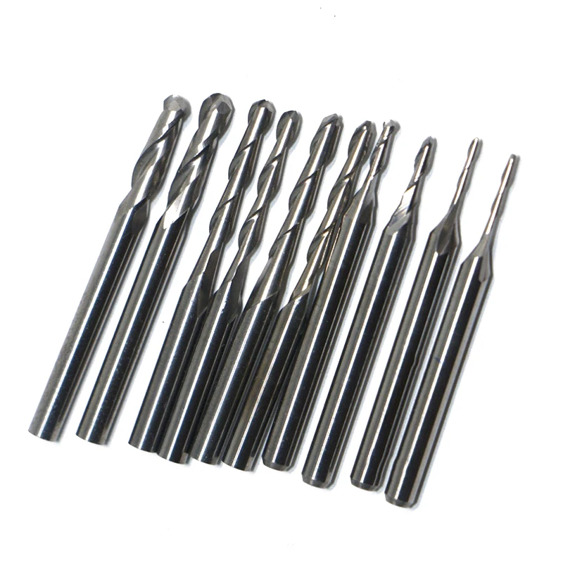 Режущие торцевые фрезы Карбид CNC набор для гравировки прямой хвостовик 3 175 мм