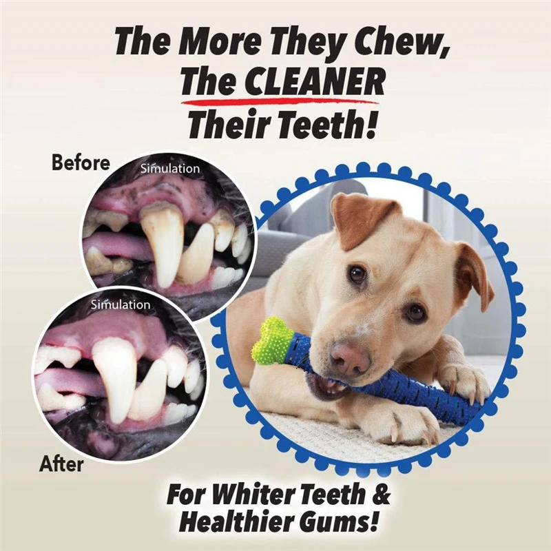 Игрушка для жевания собак зубная щетка для собак для зубов-моляров Чистка щеткой палочка Собачка Щенок уход за зубами ПЭТ самочистящая зубная щетка