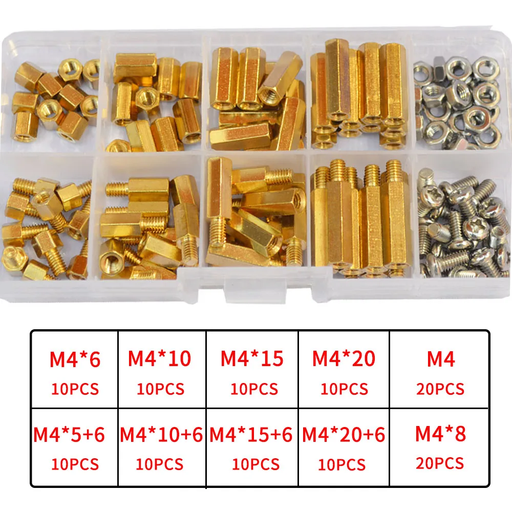 20PCS M3*10+6 Male+Female Hexagon Brass Standoff Spacer Nut Screw for PCB Mount 