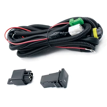 

Set Of Wiring Harness Sockets Wire + Switch with Led Indicators Relay Cable for Fog Light Lamp for Toyota