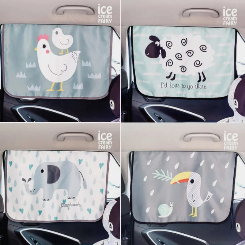 

South Korea Cartoon Auto Abat Vent Car Curtains Car Mounted College Style Sun-resistant Insulated Light Shade Children Awning Cu