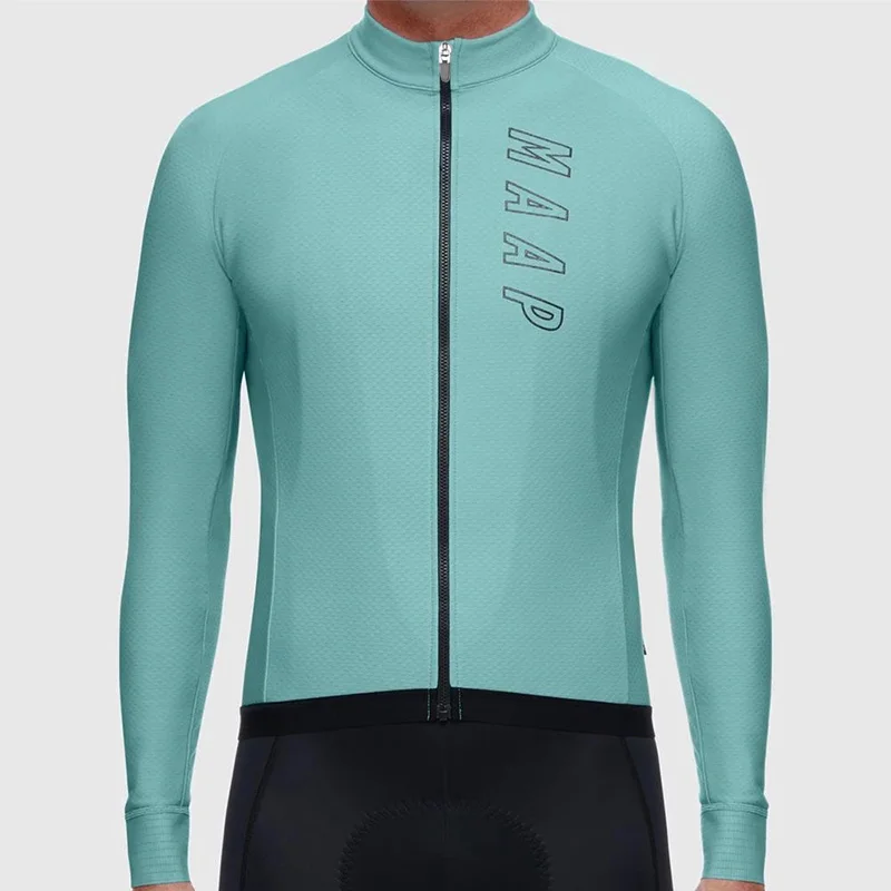 Jersey A Invierno roupa ciclismo RUNCHITA зимний термальный длинный рукав Велоспорт Джерси Набор велосипедная зимняя велосипедная Одежда наборы ciclismo - Цвет: Jersey A