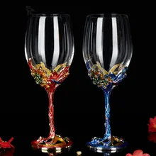 Хрустальные Винные бокалы, Чашка Шампанского стакан для красного вина стекло высокой ноги эмаль романтический свадебный подарок Кубок Птица Форма C03