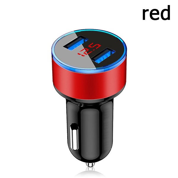 LED Display Dual USB Car Charger Universal Mobile Phone Aluminum Car-Charger for Huawei Xiaomi Samsung iPhone 11 Pro Max