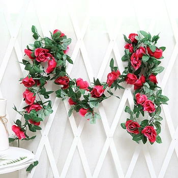 

2.2M Artificial Faux Flower Silk Rose Leaf Garland Vine Ivy Birthday Party Decorations Wedding Engagement Anniversary