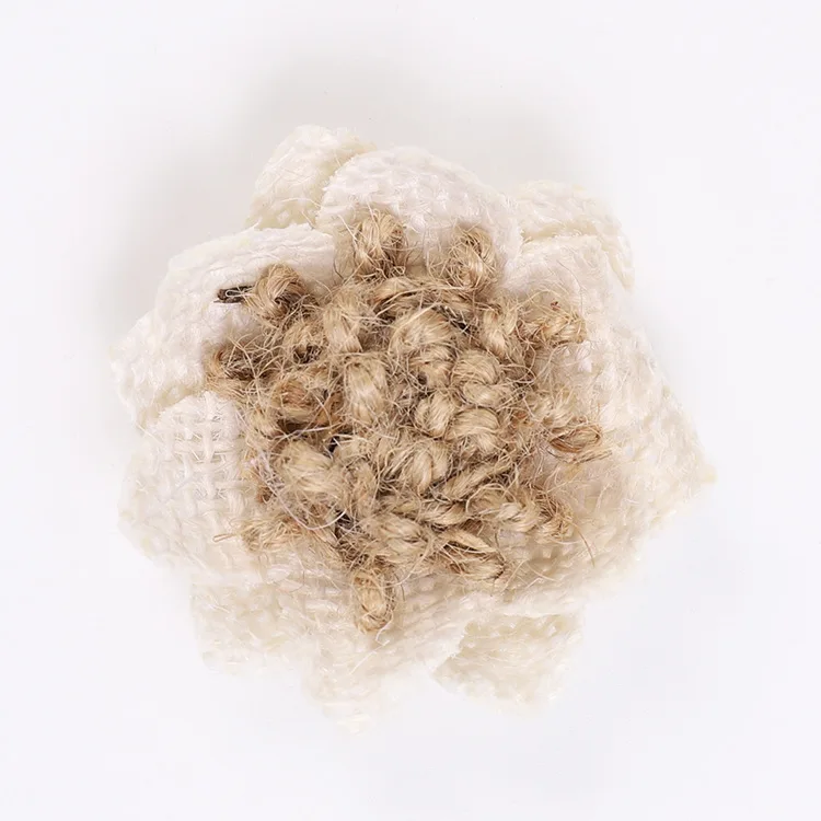 10 шт. ручной работы из натурального джутового мешковины Hessian flower DIY товары для рукоделия винтажные Свадебные украшения в деревенском стиле - Цвет: I