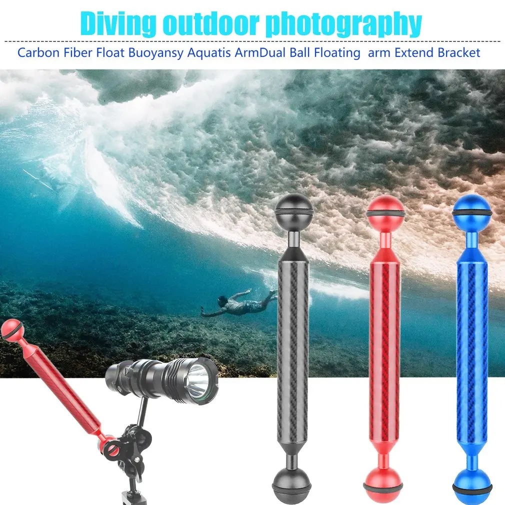 Diving Photography Carbon Fiber Dual Ball Head Float Buoyancy Arm Camera Underwater Tray Kit Ultralight