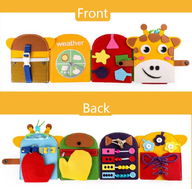 cool baby toddler toys Baby Felt Quiet Books Montessori Toys Sensory Activity Busy Book Toddler Learning Life Skill Education 3D Cloth Book for Babies Baby & Toddler Toys