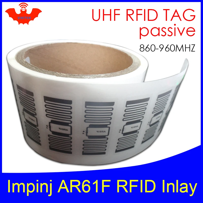 UHF RFID Метка AR61F инкрустация Impinj Monza R6 MR6 чип 860-960 МГц 900 915 868 МГц Higgs3 EPCC1G2 6C смарт-карта Пассивная RFID Метка