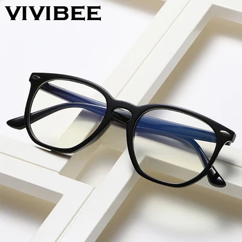 

VIVBEE Classic Square Blue Light Blocking Glasses Men 2021 Trending Transparent Frames Computer Unisex Anti Ray Gaming Glasses