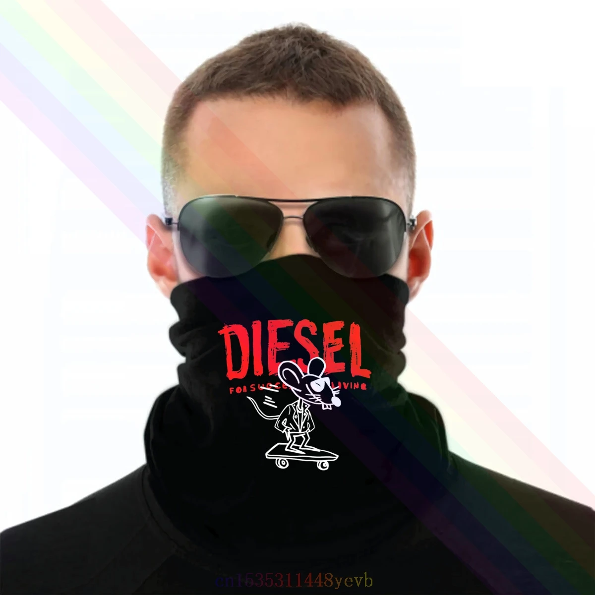 Шарф-Бандана унисекс Diesel ободок для волос с украшением в виде мыши |