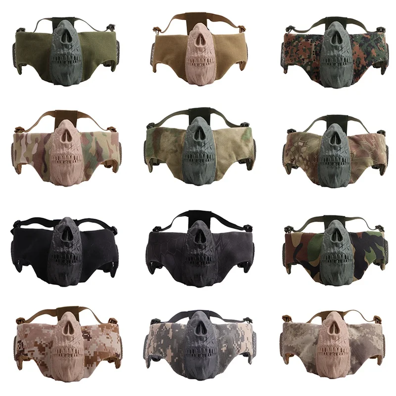 Маска для страйкбола, полунижняя маска для лица, Охотничья, велосипедная, тактическая, защитная, CS, Хэллоуин, вечерние, полумаска для лица, для активного отдыха на велосипеде