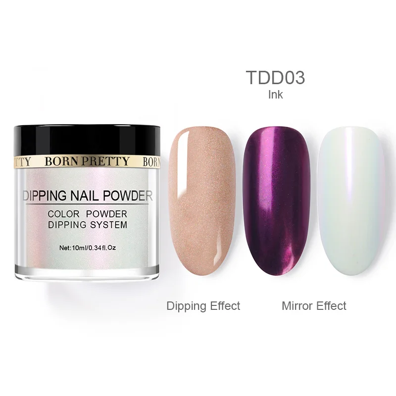BORN PRETTY 10 мл блеск погружающийся порошок для ногтей Дизайн ногтей градиент французский Dip лак для ногтей без УФ-лампы для лечения ногтей украшения - Цвет: TDD03