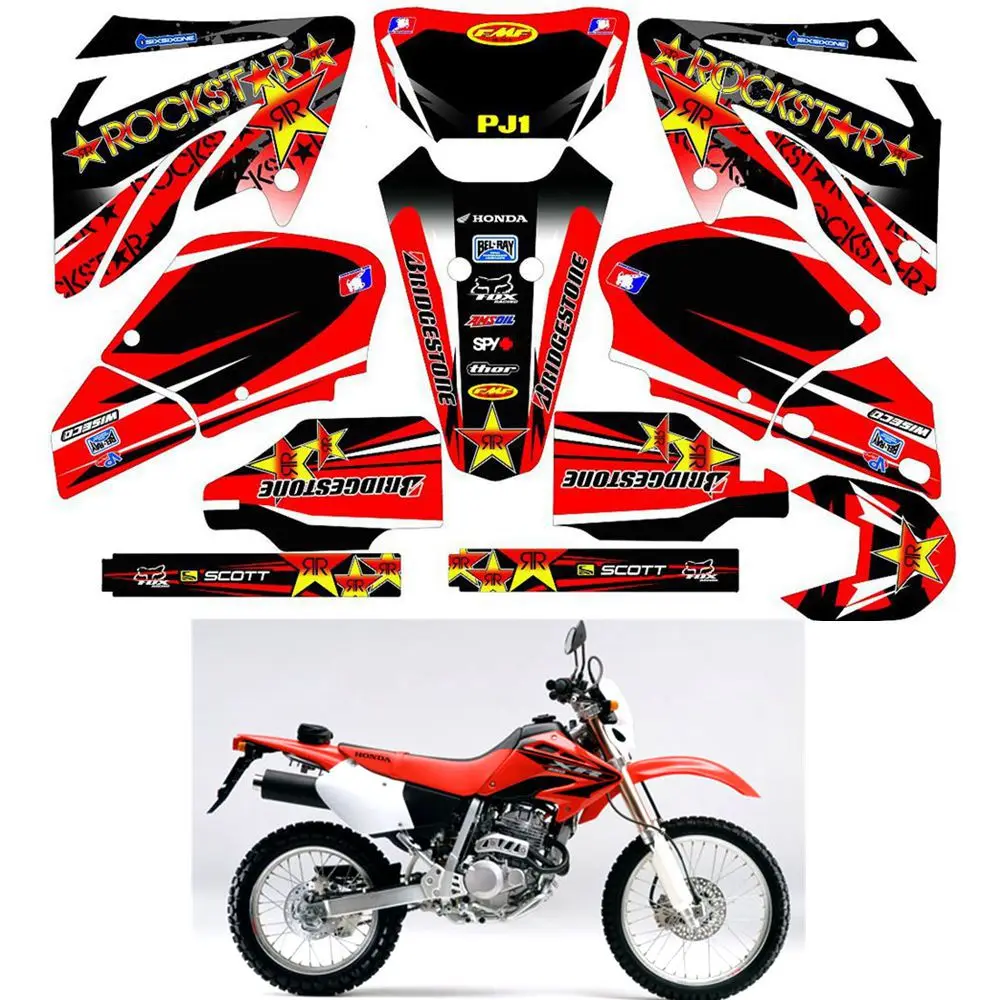 

For HONDA XR250 2003 2004 2005 Customized Number Graphics Backgrounds Stickers Kit Decal