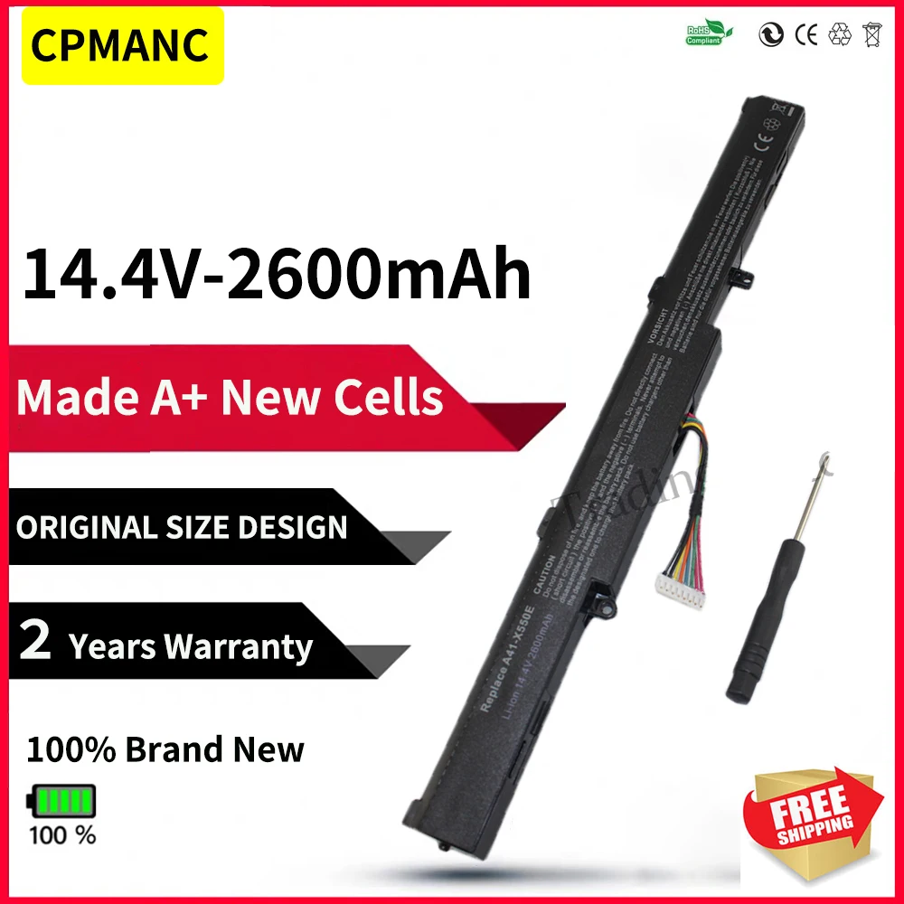 

Аккумулятор 2200 мАч, для Asus X751M X751MA X751L K751L X750JA A450 A450C A450V A450E A450J X450J X450JB X450JF X450JN F450