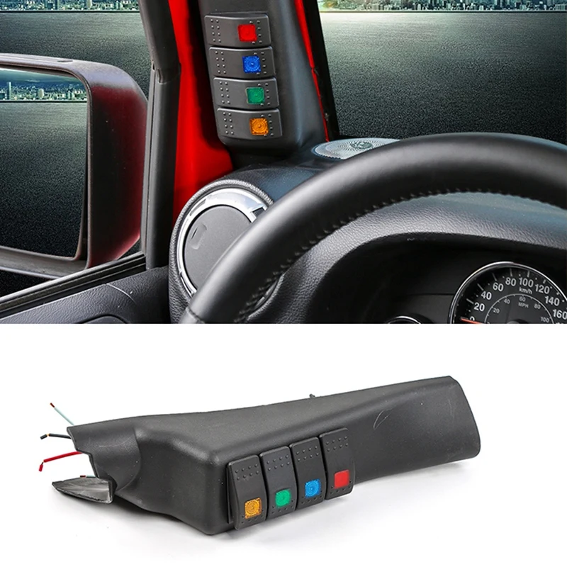 4-Way Switch Panel Pod Combination Switches With Led Light For Jeep Wrangler Jk Jku Rubicon Sahara 2007