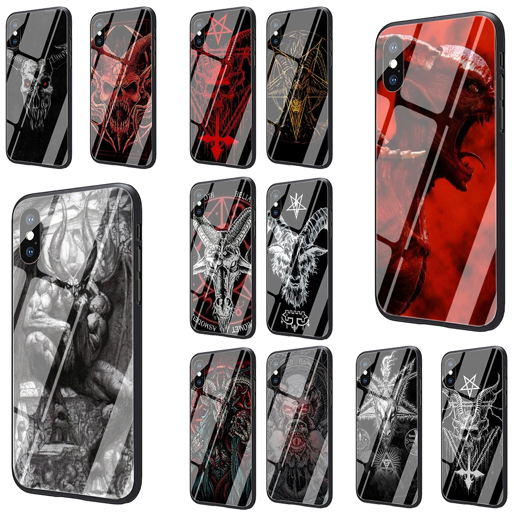 Чехол для телефона с закаленным стеклом Devil Satan iphone SE 2020 5 6 6S Plus 7 8 X XS XR 11 Pro