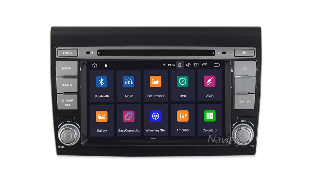 Discount NaviFly IPS DSP Android 9.0 Car Radio Multimedia Player for FIAT BRAVO 198 2007 2008 2009 2010 2011 2012 2013 2014 Stereo GPS BT 12