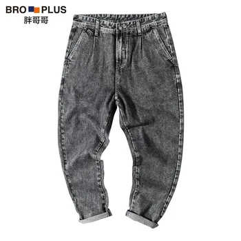 

Large Size Men's Autumn New Loose Casual Extra Large Pants Fat Lard-Bucket Jeans Lower Apron
