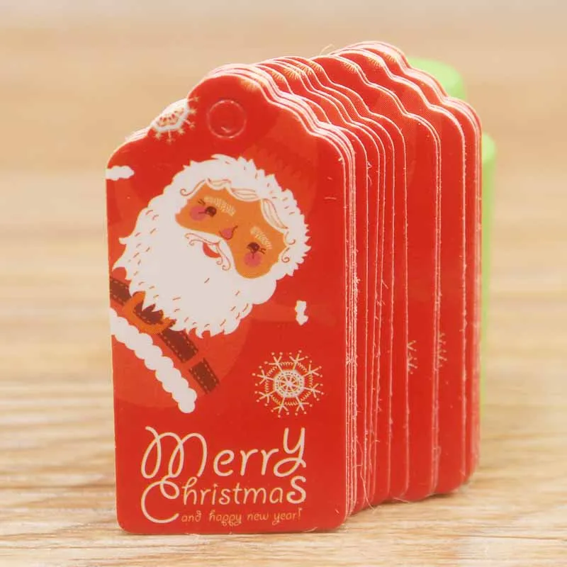 50 шт./лот, белые/крафт-печатные этикетки для подарков на Рождество и год для торта на день рождения, вечерние этикетки для одежды - Цвет: 2x4cm 50 tag