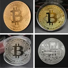 Bitcoin Collectible BTC Commemorative Metal Imitation Gold-Plated Antique Gift 1pcs Us