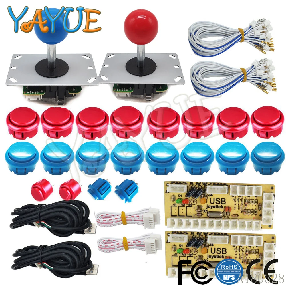 2 Player Arcade Button Joystick Diy Controller Kit For Windows And