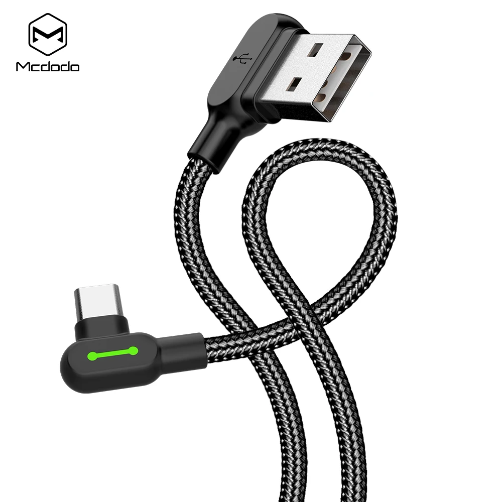MCDODO 90 градусов 0,5/1,2/1,8/3 м Быстрая зарядка type C кабель для samsung Xiaomi huawei LG Android USB-C зарядное устройство Шнур данных
