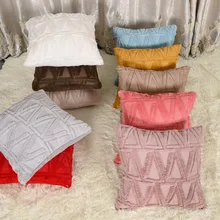 

Triangle Pattern Pillowcase Solid Color Pillowcase Comfortable Plush Pillowcase Home Textile Product Skin-friendly Cushion Cover