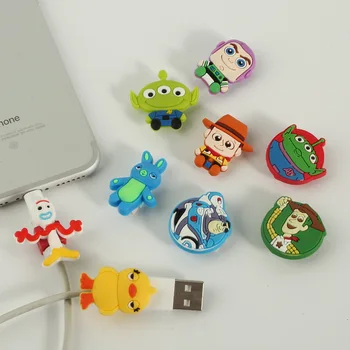 

10Pcs/lot Cartoon Toy Story Figure USB Cable Cord Protector For iphone 8 7 6 USB Cable protection Sleeve Protect