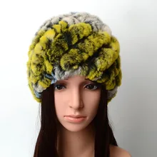 Шапка из меха норки, женская зимняя пушистая вязаная шапка, шапка из меха ленивого кролика, стильные инструменты, шапка