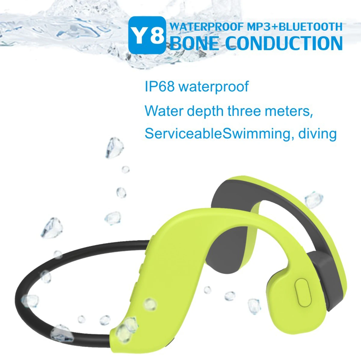 

Non-Ear Bone Conduction Wireless Bluetooth Headset MP3 Built-in 32G Memory Professional IPX8 Waterproof Swimming Running Headset