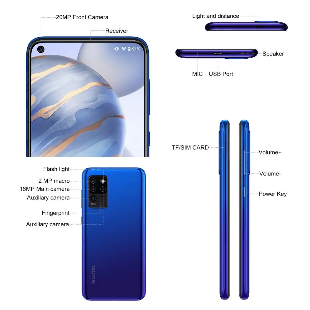 OUKITEL C21 Smart Phone Helio P60 Quad Camera 20MP