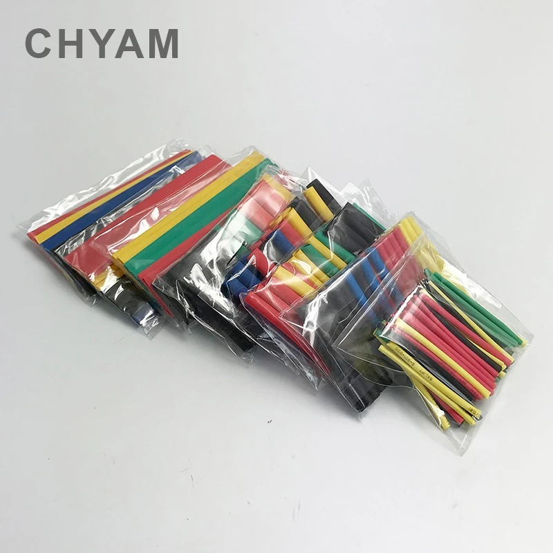 164pcs Set Polyolefin Shrinking Assorted Heat Shrink Tube Wire Cable Insulated Sleeving Tubing Set