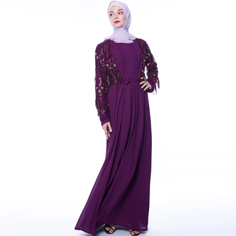 Мусульманское платье хиджаб блесток abaya Дубай кардиган Burca Восточный халат из марокена Пакистан Оман Исламская одежда Djelaba Femme