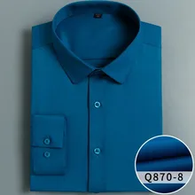 Мужские рубашки с длинным рукавом из бамбукового волокна, однобортные рубашки с воротником-стойкой Camisa, дышащие удобные официальные рубашки