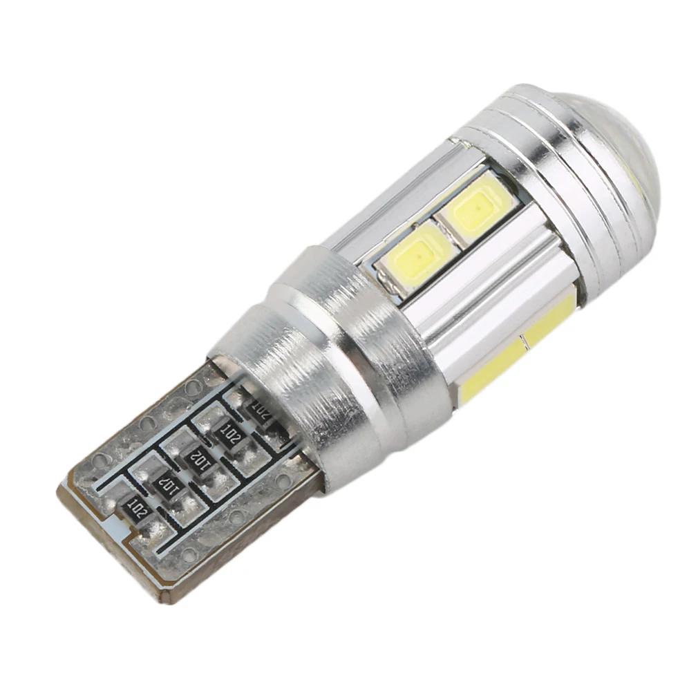 T10 W5W 168 501 Interior Xenon White LED CANBUS NO OBC ERROR 10 SMD with Lens Projector Aluminum Case bulbs