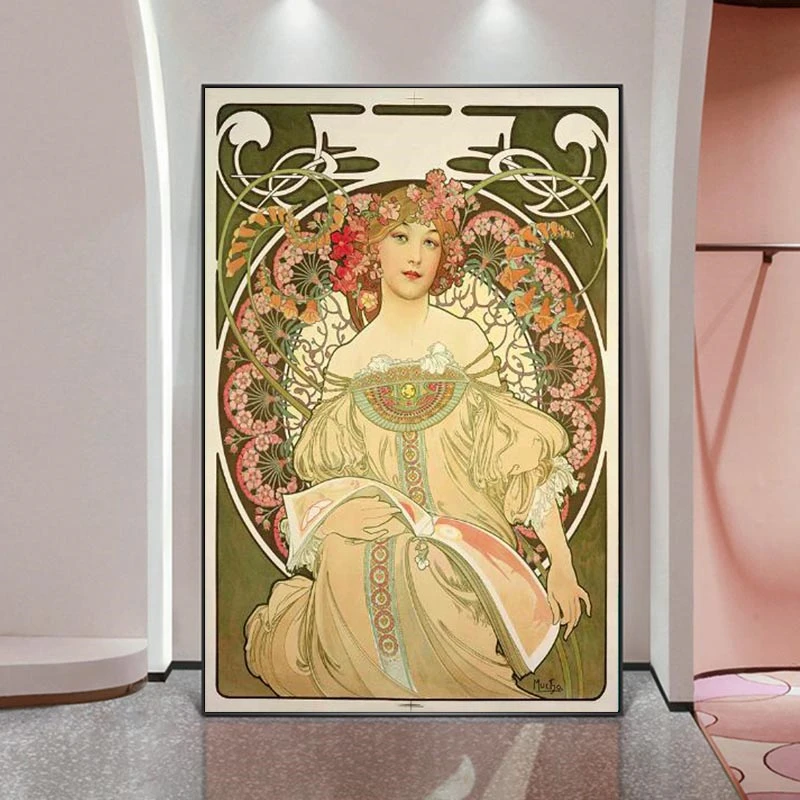 Сказочное искусство Nouveau известные картины Alphonse Mucha холст художественные плакаты