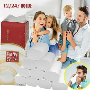 

12 Roll Toilet Paper Tissue Toilet Bulk Roll White Soft 3 Ply Bath Bathroom Paper Towel New KG66