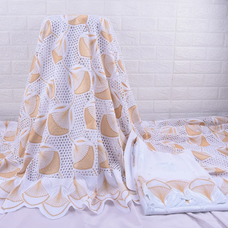 Zhenguiru High Quality Cotton Swiss Voile Lace Fabric Golden African Embroidery Nigerian For Women Wedding A2027 | Дом и сад