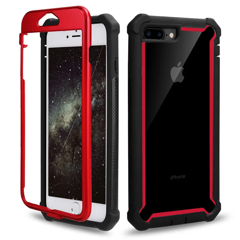 iPhone 11Promax 6 8 7 Plus X XR XSMAX Front&Back 360 Full Body Protection Case Colorful TPU Bumper Hybrid Armor Mobile Phone Bag