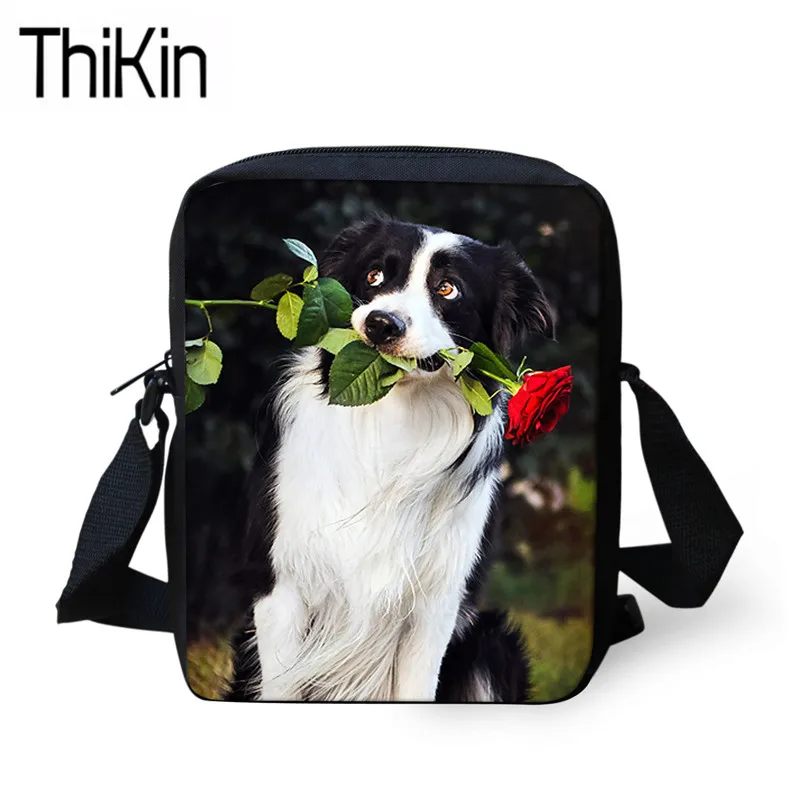 THIKIN 3D Border Collie печать детская сумка женские сумки милые мини сумки через плечо дети девочки детский сад Книга сумка - Цвет: as picture