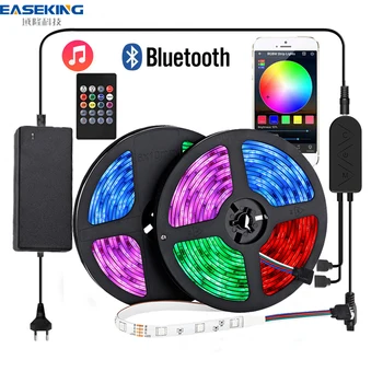 

Bluetooth Control LED Strip Light luces RGB 5050 Flexible Ribbon LED Light Strip DC12V 5M 10M 15M 20M Living Room Decoration