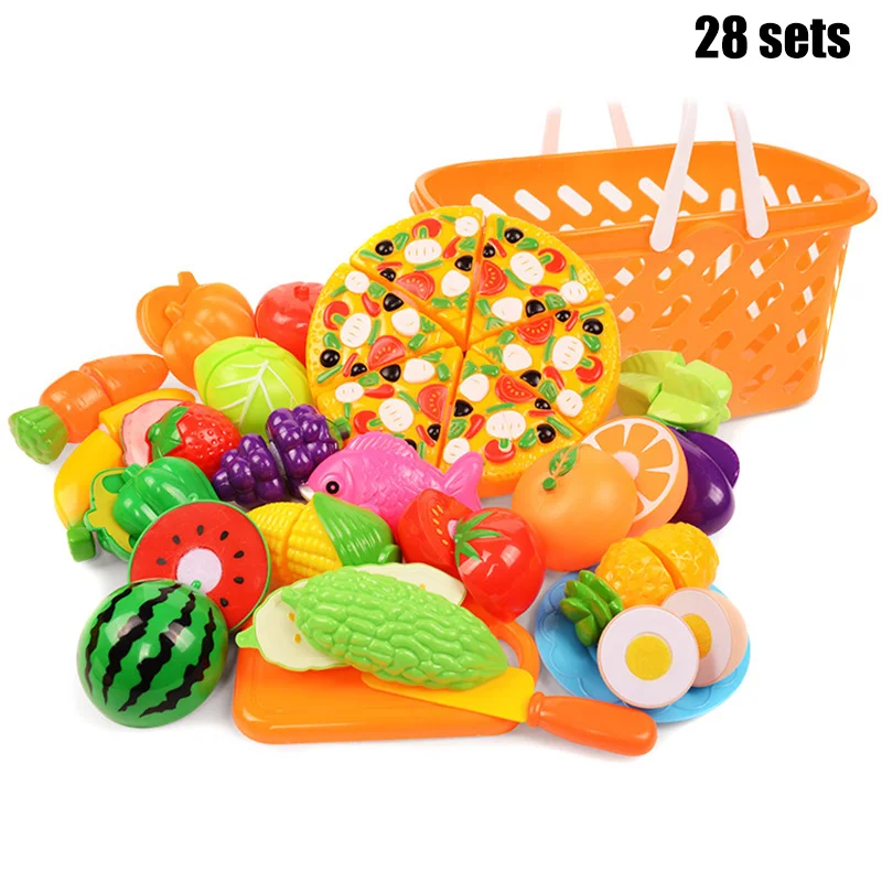 New Play Fruit Kit for Kids Vegetable Set Roleplay Toddler Playhouse Game for Children